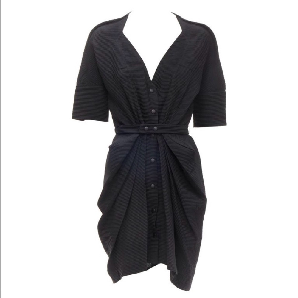 Balenciaga Black Mini Dress with Snap Button Detail. Size 42 or US 8/10